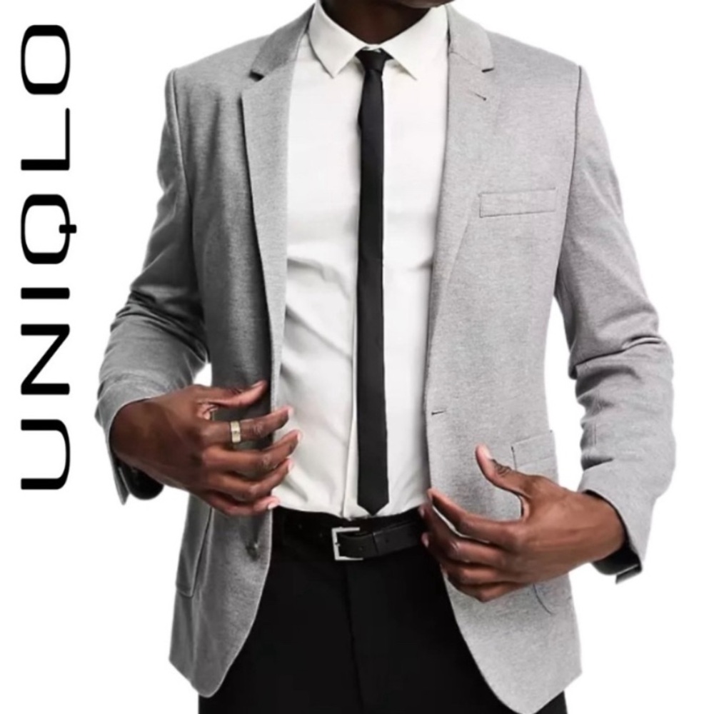 Uniqlo Heather Gray Blazer Men’s Size Medium Suit Jacket Sports Coat